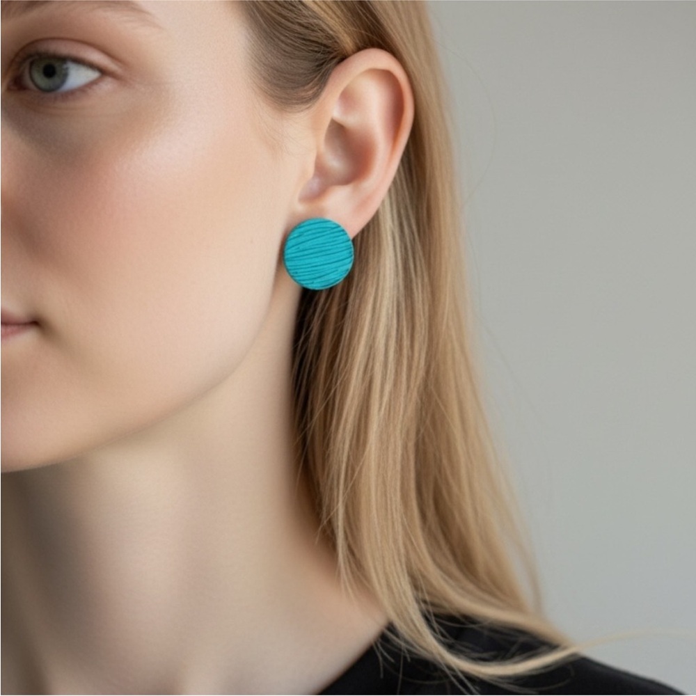 Clover Textured Turquoise Earrings Set